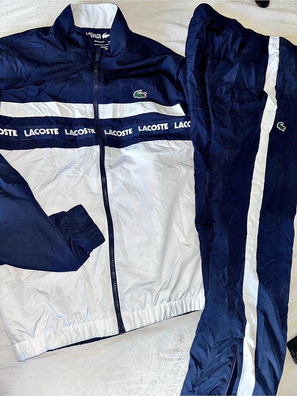 Lacoste Sport Printed Tracksuit Blue & White US 5 - Picture 3 of 8